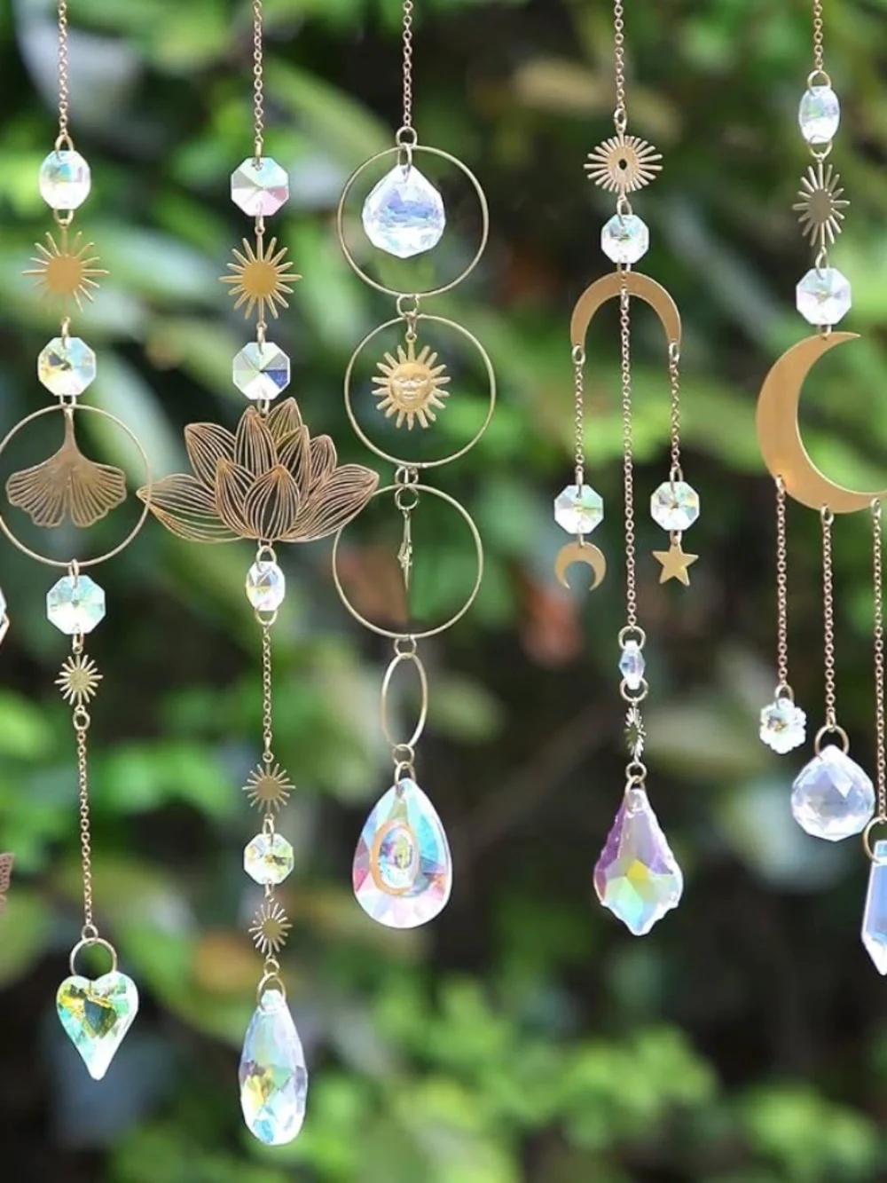 Random Moon/Sun/Floral Crystal Sun Catchers - Picture 1 of 4